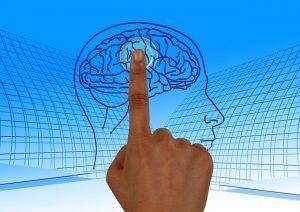 a finger toughing someone's brain