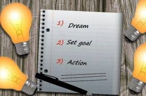 write down your goals to visualize